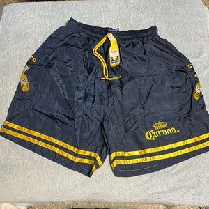Corona Navy Blue Shorts with Yellow Trim